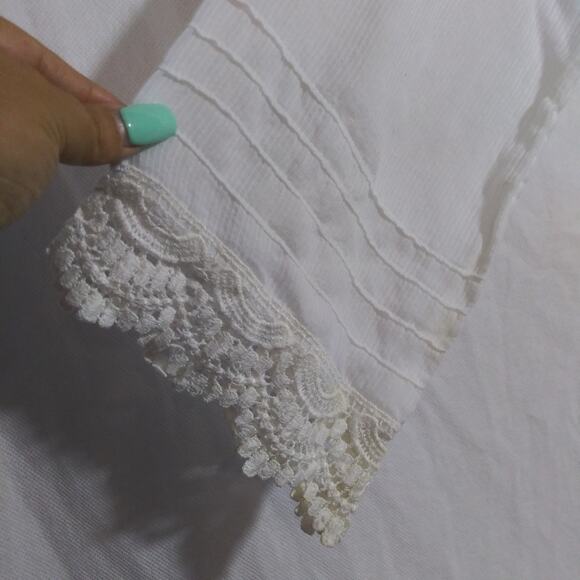 Sheep Clothing Elegant White Tunic with Lace Trim Natural Size S - Picture 3 of 10